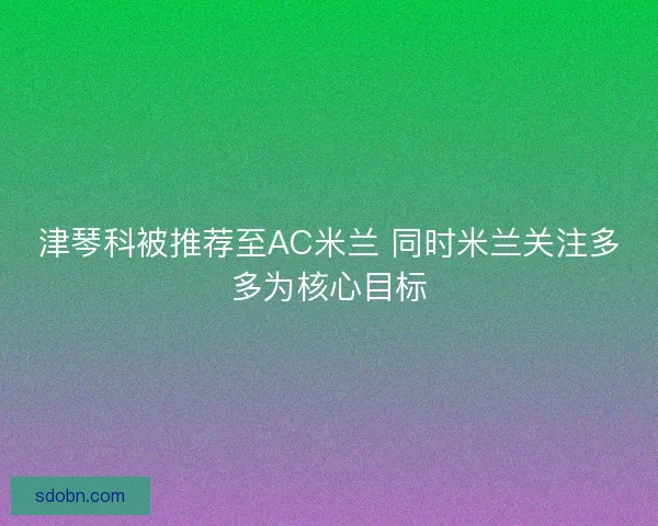 津琴科被推荐至AC米兰 同时米兰关注多多为核心目标