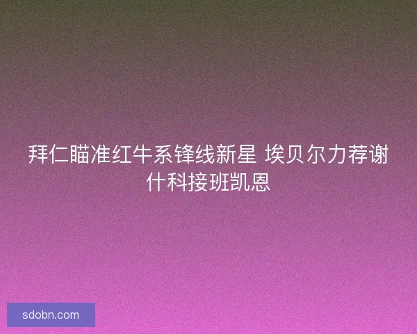 拜仁瞄准红牛系锋线新星 埃贝尔力荐谢什科接班凯恩